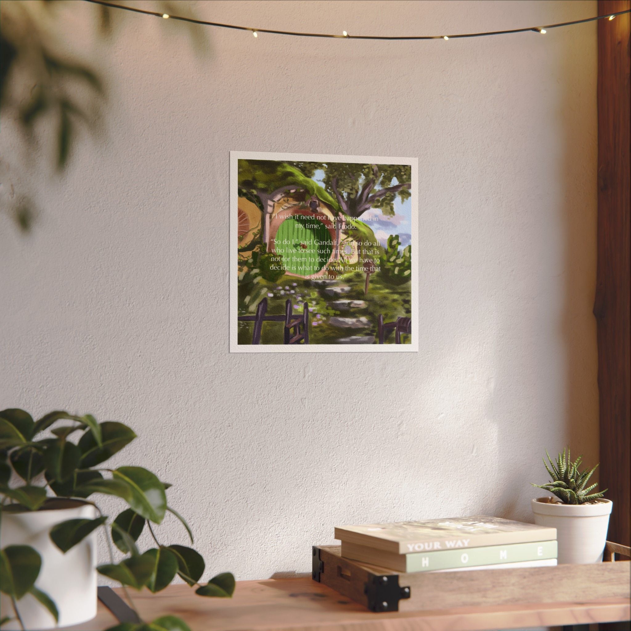 Hobbit House w/ quote - Watercolor Matte Poster