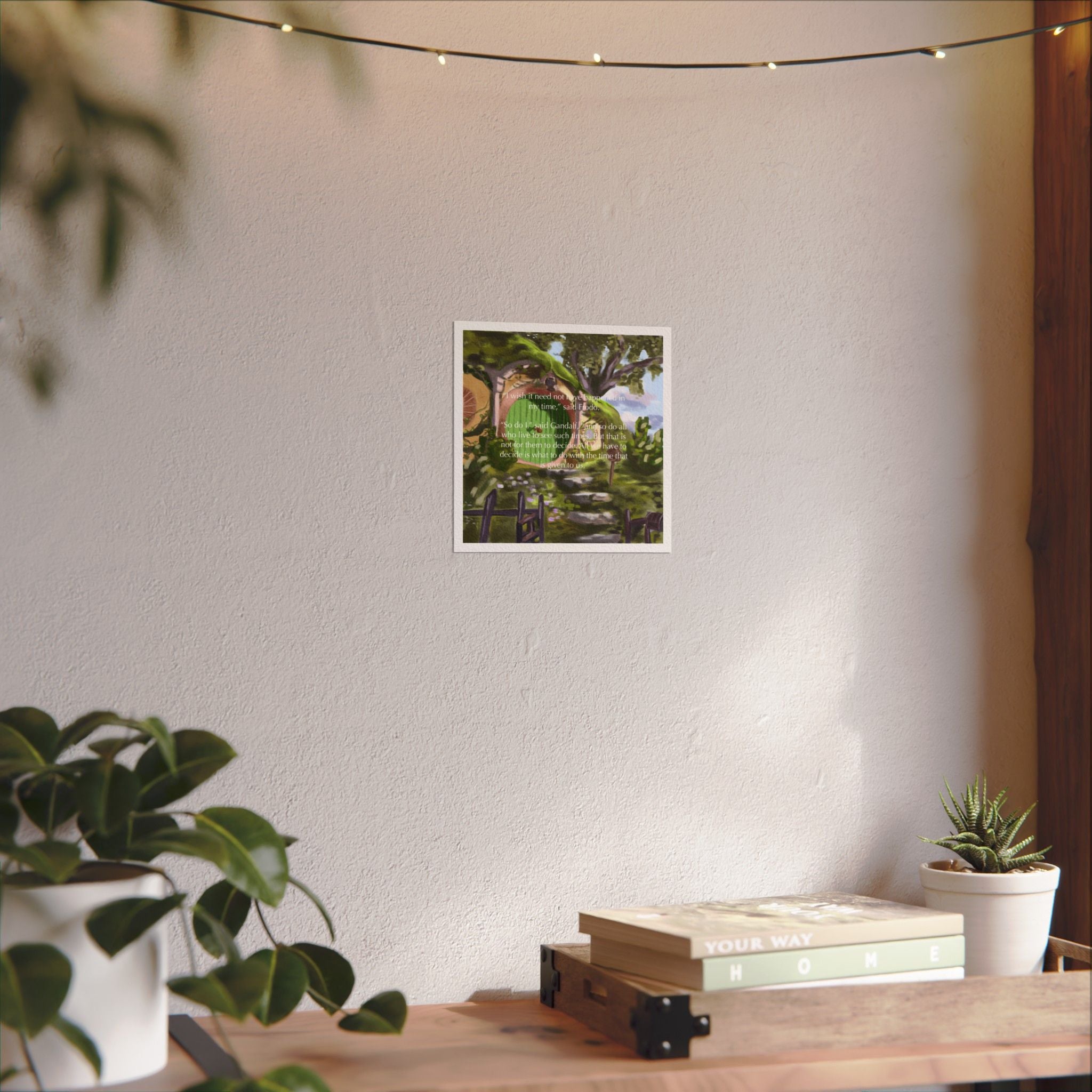 Hobbit House w/ quote - Watercolor Matte Poster