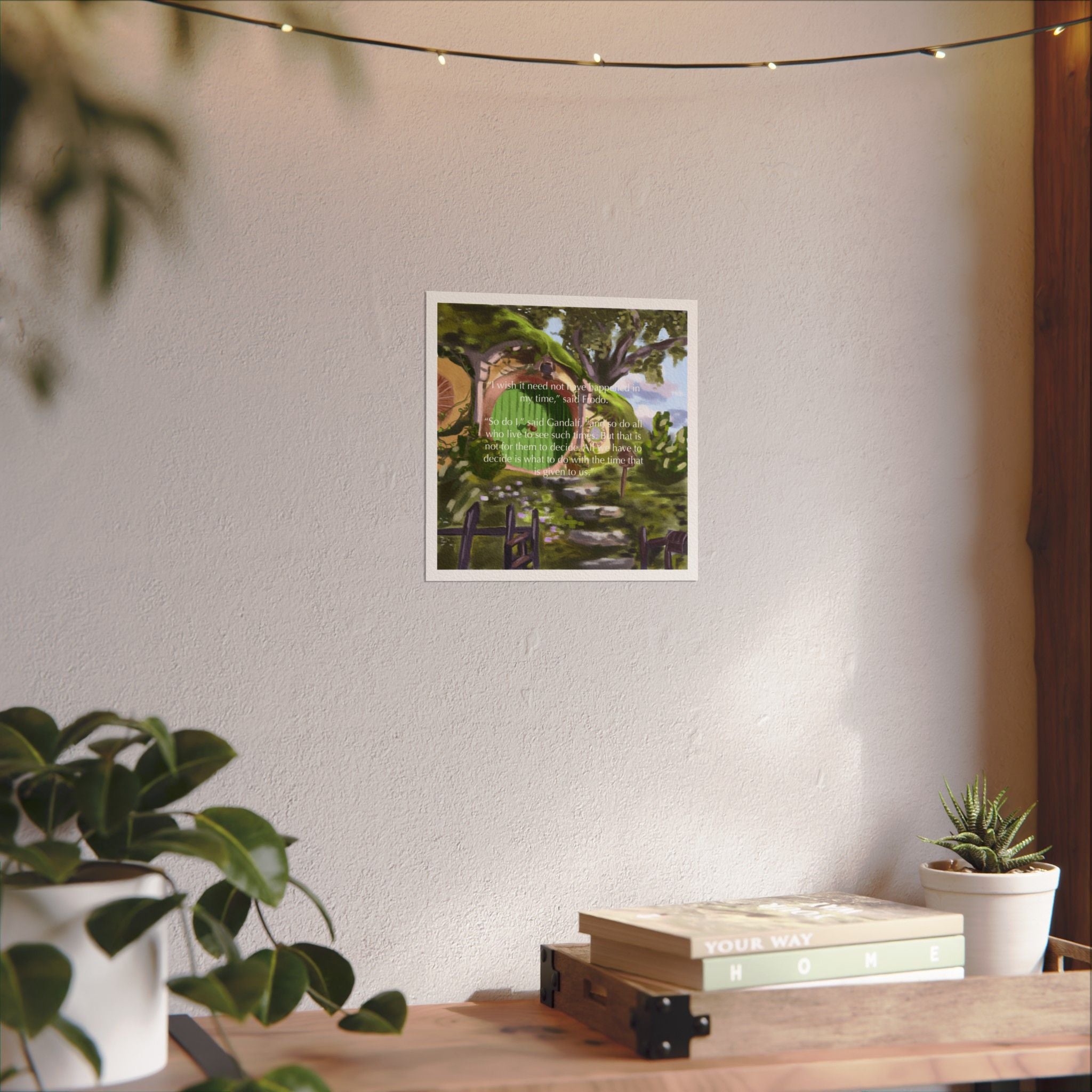 Hobbit House w/ quote - Watercolor Matte Poster